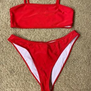 Boohoo Red Bikini Set